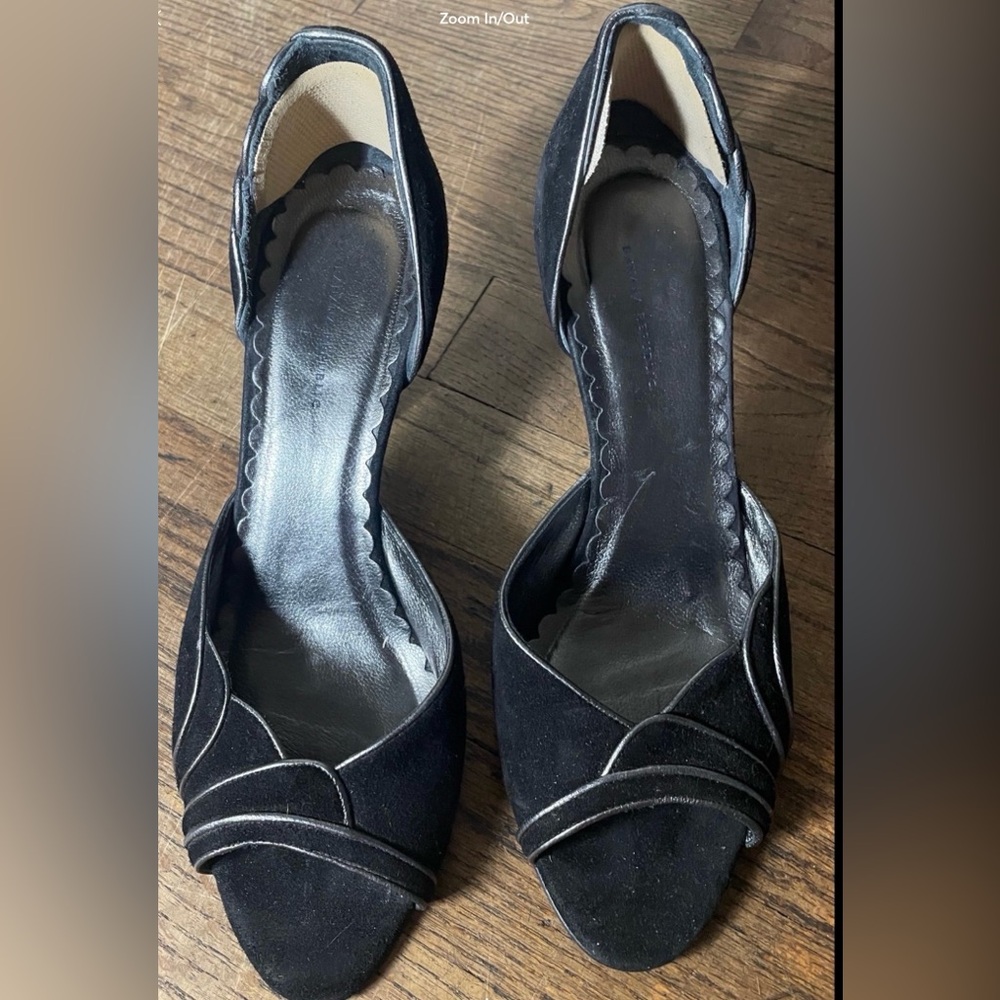 Banana Republic Italy Leather Heels Black Size 9 - Picture 2 of 9